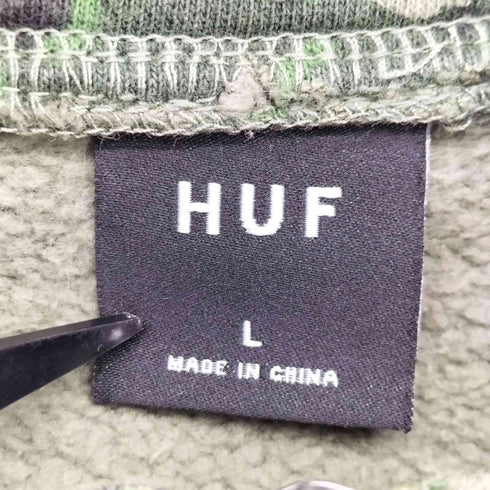 ハフ HUF 21AW CONTRA 1/4 ZIP FLEECE / HUF ハーフジップ フリース カモ メンズ import:L